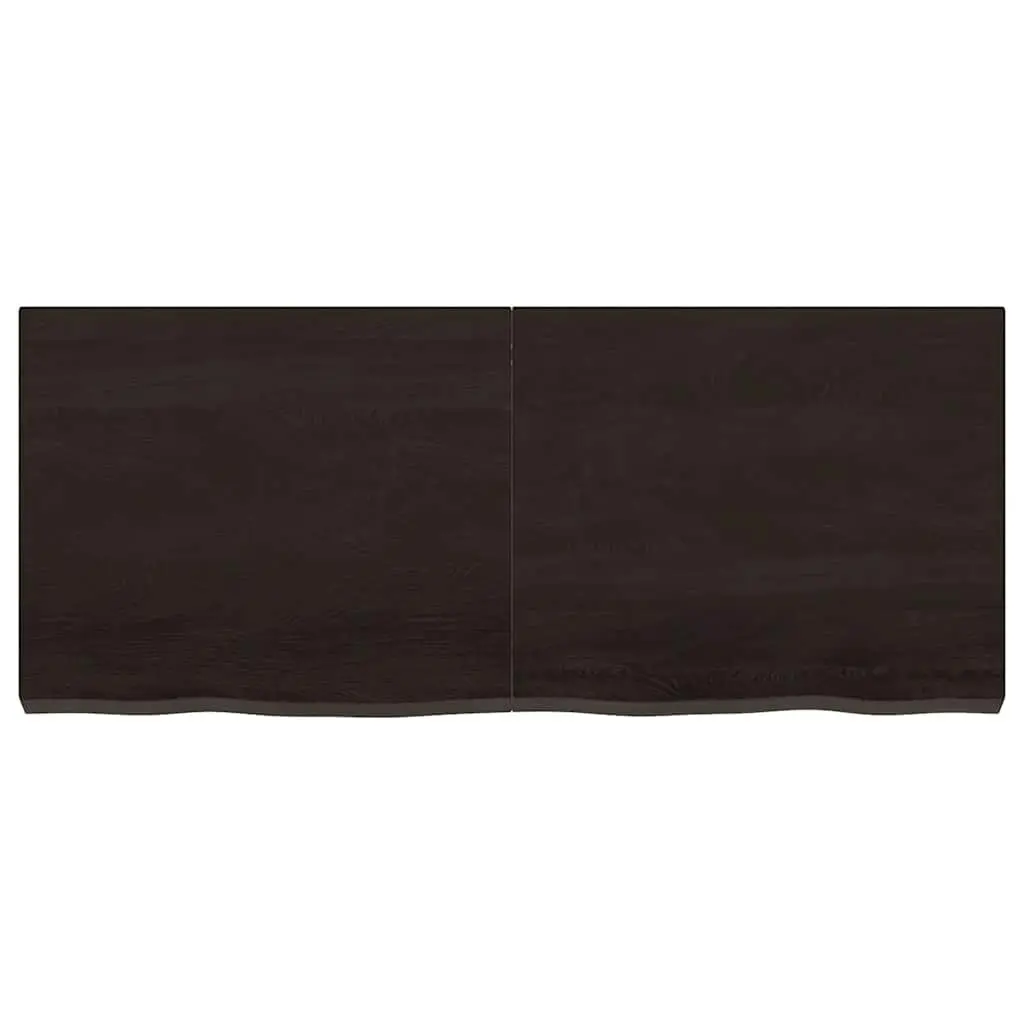 Bathroom Countertop 120x50x6cm Solid Oak Wood Dark Brown Handmade Live Edge