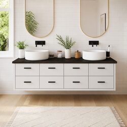 Dark Brown Oak Bathroom Countertop