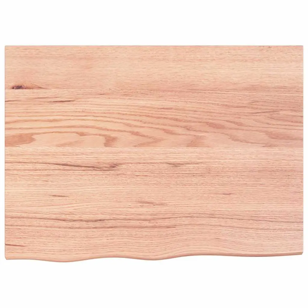 Table Top Light Brown 80x60x2 cm Treated Solid Oak Wood Replacement Desktop