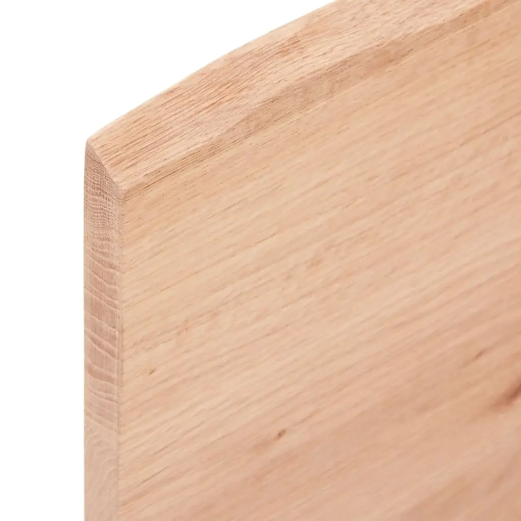 Table Top Light Brown 80x60x2 cm Treated Solid Oak Wood Replacement Desktop
