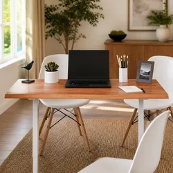 Solid Oak Wood Table Top Brown 100x60x2 cm Treated Replacement Dining Desk