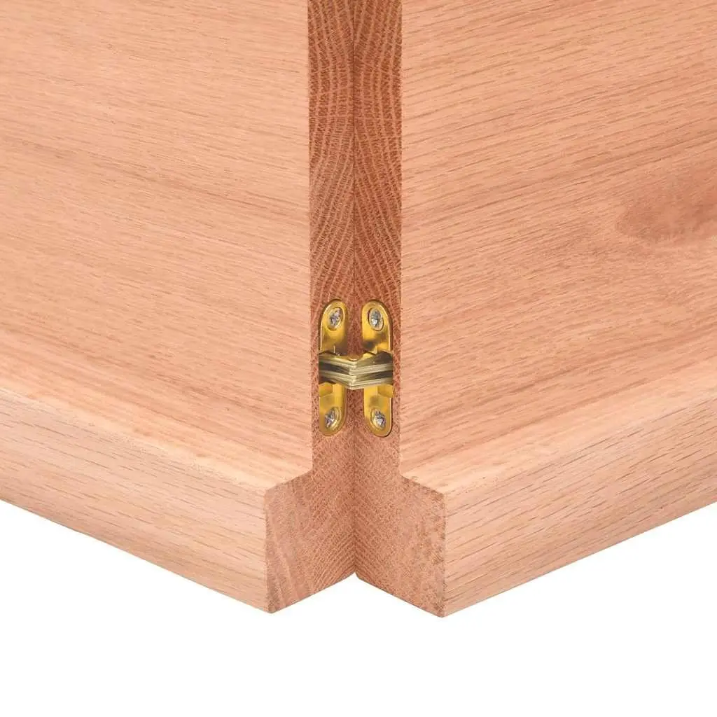 Solid Oak Wood Table Top 140x50cm Live Edge Treated Surface