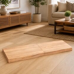 Handcrafted Solid Oak Wood Tabletop in Brown 140x50x6 cm