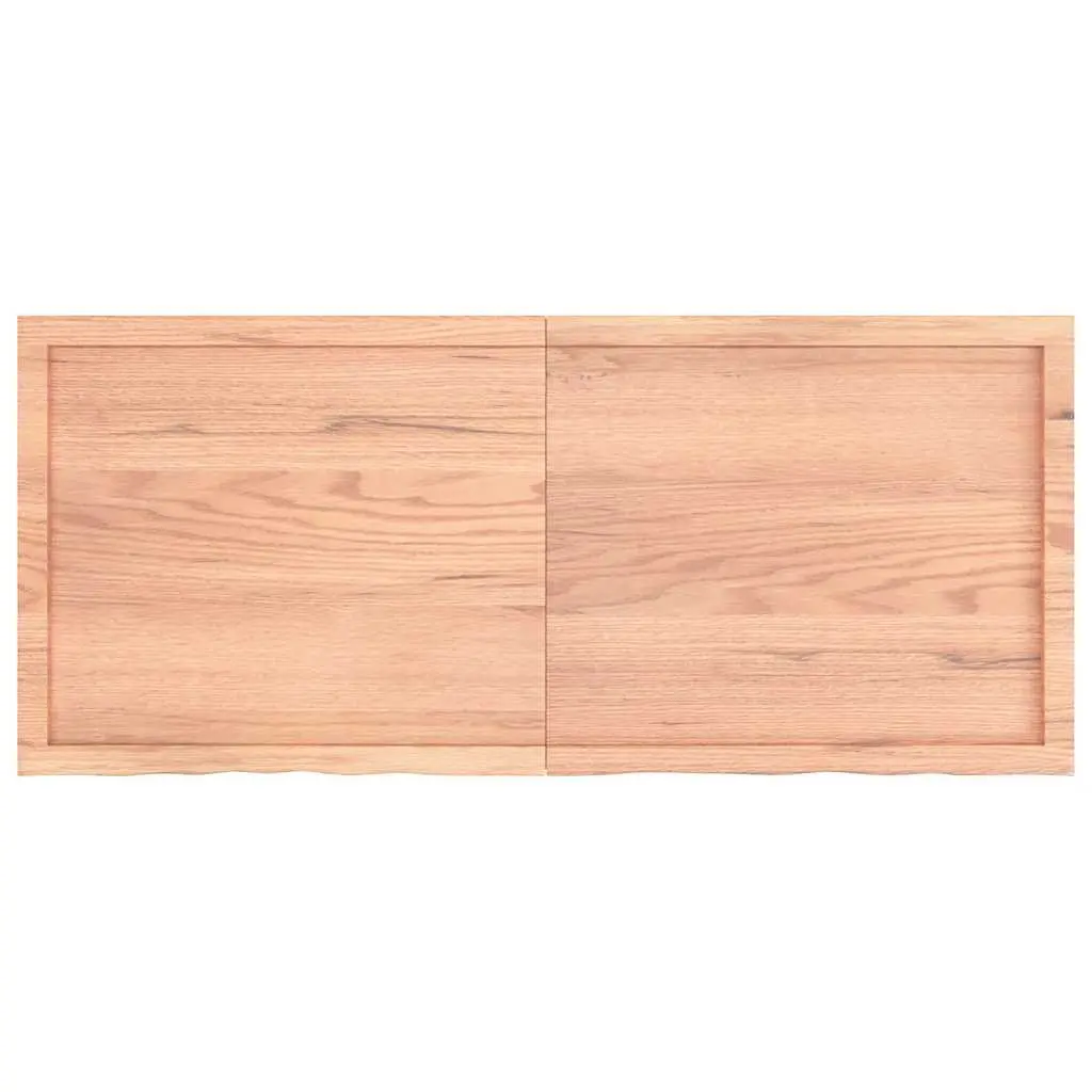 Wooden Table Top Solid Oak Brown 140x60x6 cm Replacement Treated Natural Live