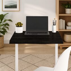 Wooden Table Top 60x60x4 cm Dark Brown Solid Oak Wood Treated Replacement Desk