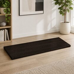 Elegant Solid Oak Tabletop in Dark Brown, 80x50x4 cm