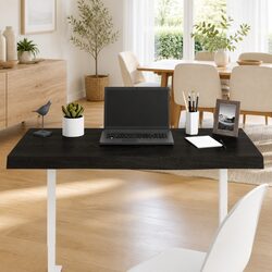 Solid Oak Wood Table Top Dark Brown 100x40x6cm Treated Live Edge Replacement