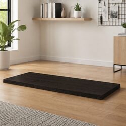 Live Edge Solid Oak Table Top in Dark Brown 100x60 cm