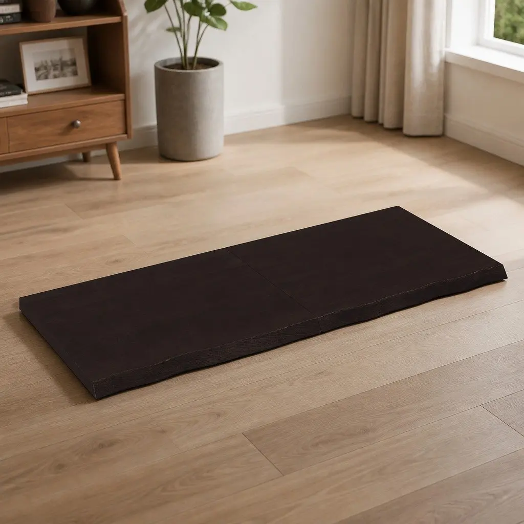Solid Oak Wood Table Top 120x50cm Dark Brown Treated Tabletop Replacement Board