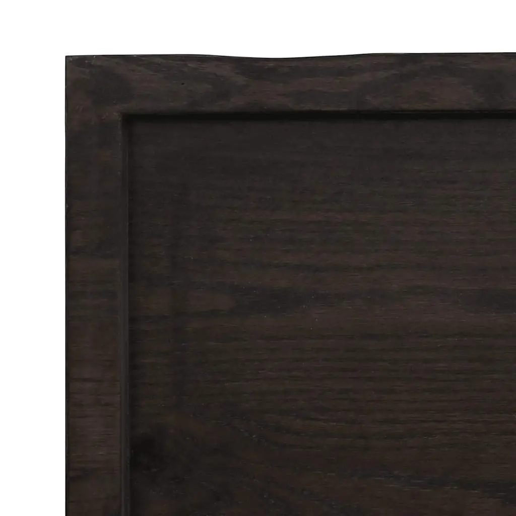 Solid Oak Wood Table Top 140x40cm Dark Brown Live Edge Handmade Replacement