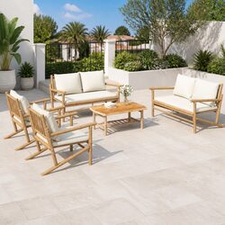 Upgrade Your Patio with This 5-Piece Bamboo Lounge Set