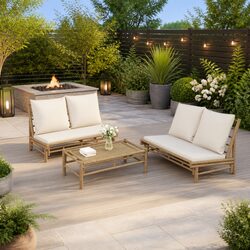 3 Piece Modular Bamboo Lounge Set for Your Outdoor Space