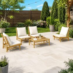 Elevate Your Outdoor Space with 5 Piece Bamboo Lounge Set