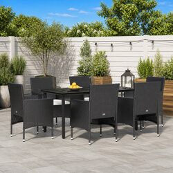 Transform Your Patio with This 7 Piece Dining Set in Black