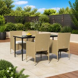 5 Piece Garden Dining Set with Cushions for Stylish Outdoor Dining