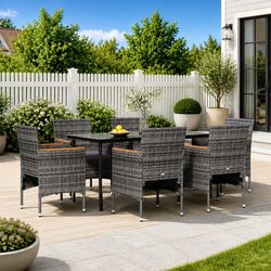 Chic 7 Piece Outdoor Dining Set with Cushions for Relaxation