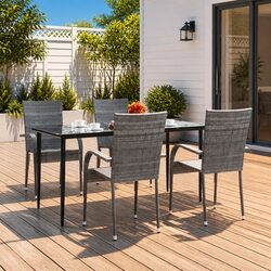 Stylish 5-Piece Garden Dining Set in Grey