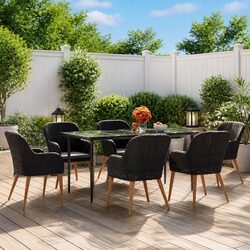 7 Piece Outdoor Garden Dining Set for Stylish Patios