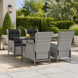 Enhance Your Outdoor Dining with 5-Piece Grey Set