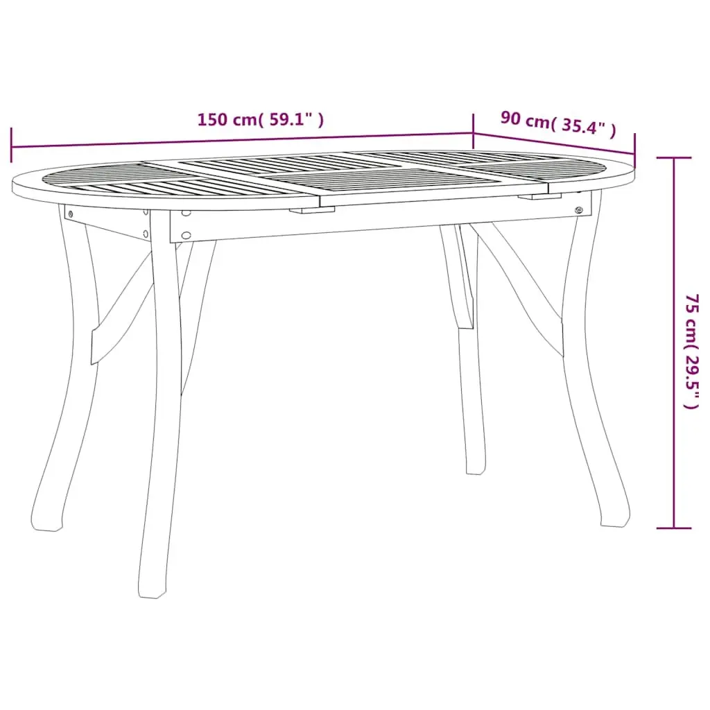 5 Piece Outdoor Dining Set Solid Acacia Wood Garden Furniture Brown