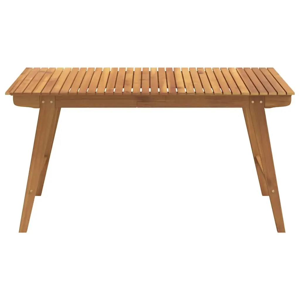 Garden Dining Set 5 Piece Brown Solid Acacia Wood Table with Curved Chairs