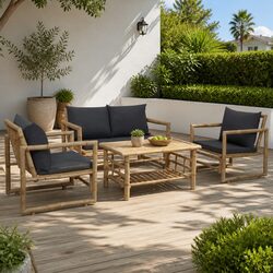 Elevate Your Outdoor Living with This Bamboo Lounge Set