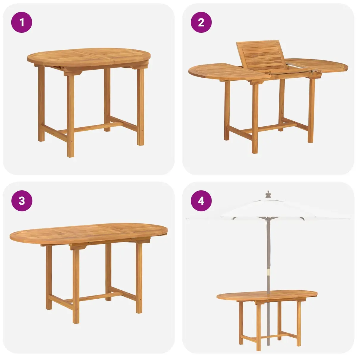 Garden Dining Set 5 pcs Outdoor Table Chairs Brown Solid Teak Wood Furniture