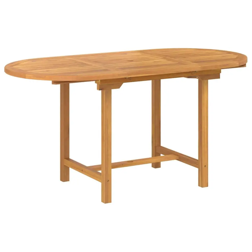 Teak Wood Outdoor Dining Set 7 Pieces Brown Furniture Table and Chairs