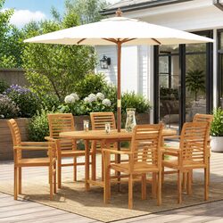 Enhance Your Outdoor Space with a 7-Piece Teak Dining Set