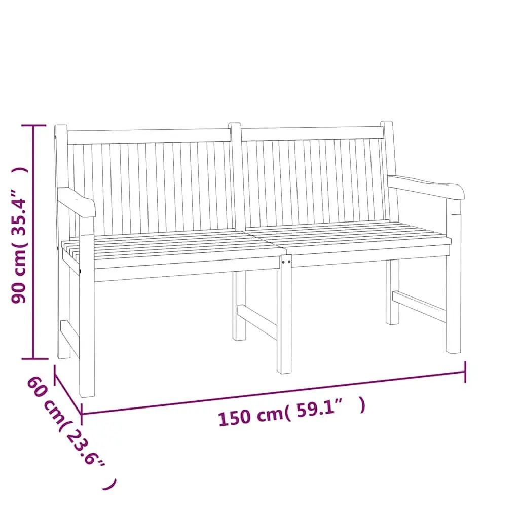 Garden Dining Set 5 Piece Teak Wood Outdoor Furniture Table Chairs Bench Brown