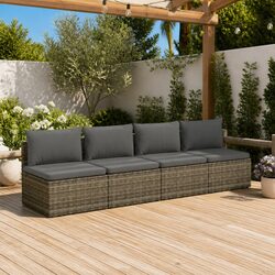 Stylish 4-Piece Grey Lounge Set for Your Garden