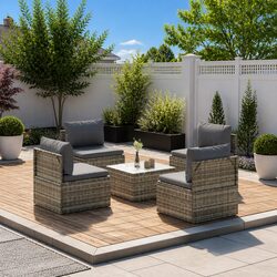 Grey Rattan Outdoor Furniture Set for Ultimate Relaxation