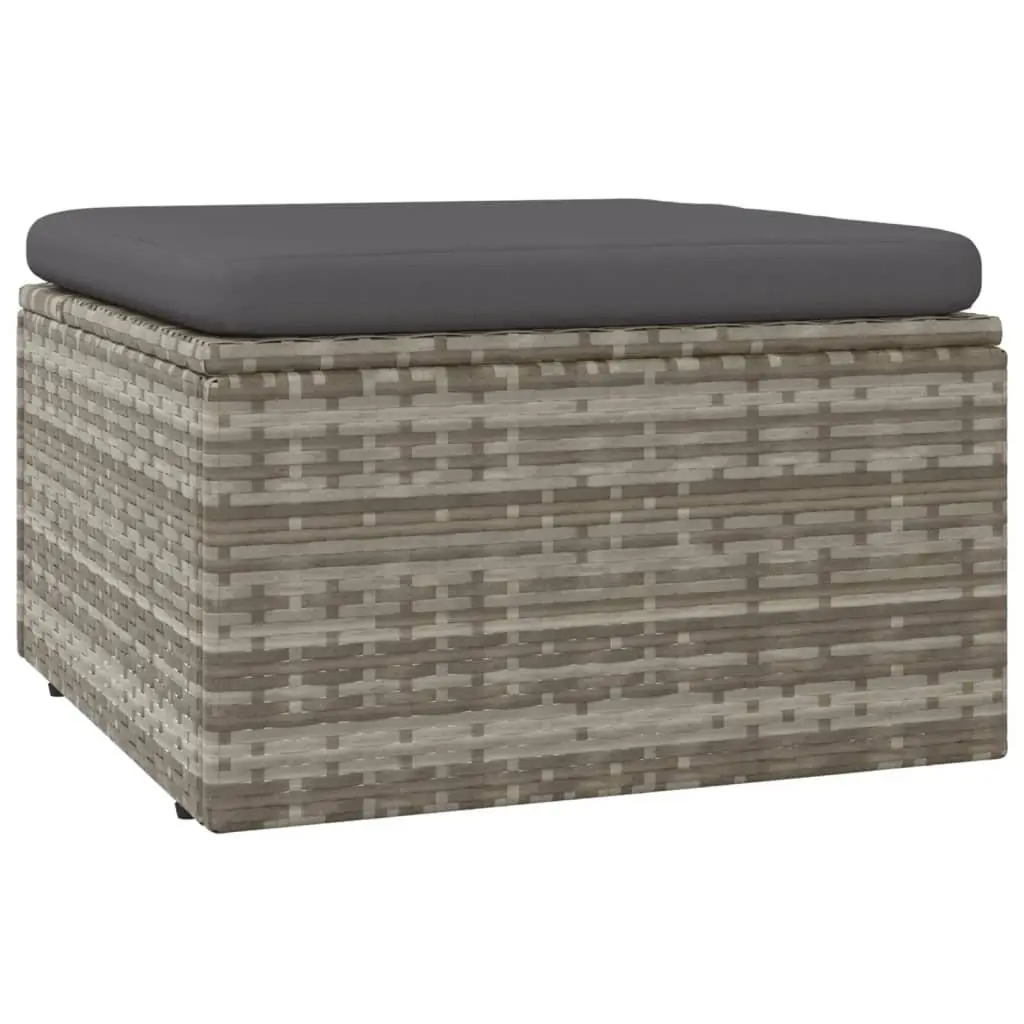 Garden Lounge Set 5 Piece Grey Rattan Outdoor Furniture with Cushions and Storage