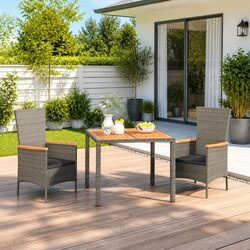 Enhance Your Outdoor Space with 3 Piece Garden Dining Set Grey