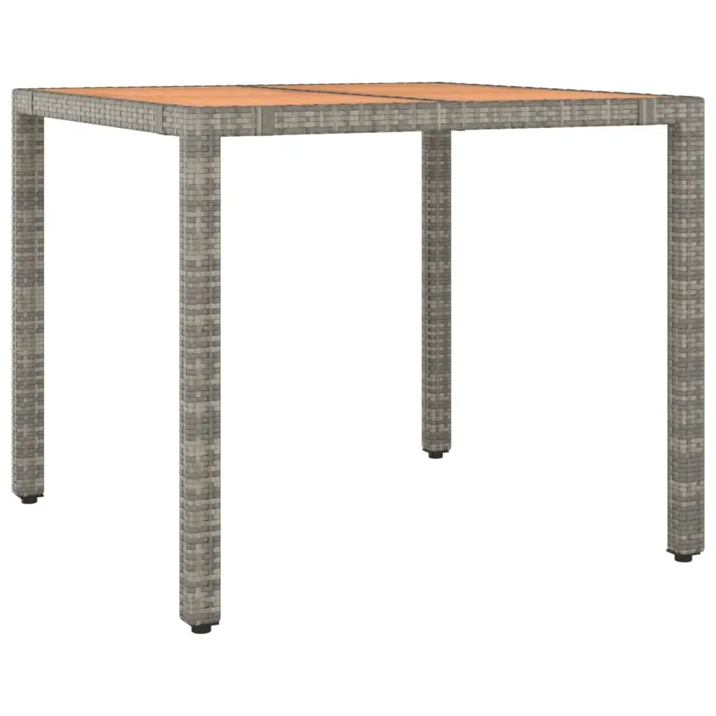 Outdoor Dining Set 3 Piece Grey Rattan Chairs with Reclining Function and Cushions