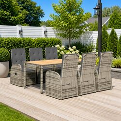 Enhance Your Outdoor Space with 7 Piece Grey Dining Set