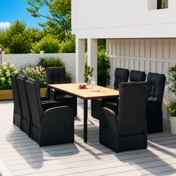 Enhance Your Garden with a Black 9-Piece Dining Set