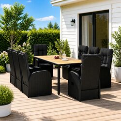 Elevate Your Outdoors with 9 Piece Black Dining Set