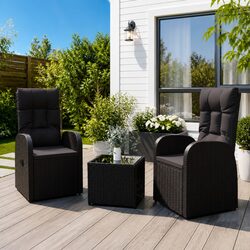 Elegant 3 Piece Garden Lounge Set with Recliners