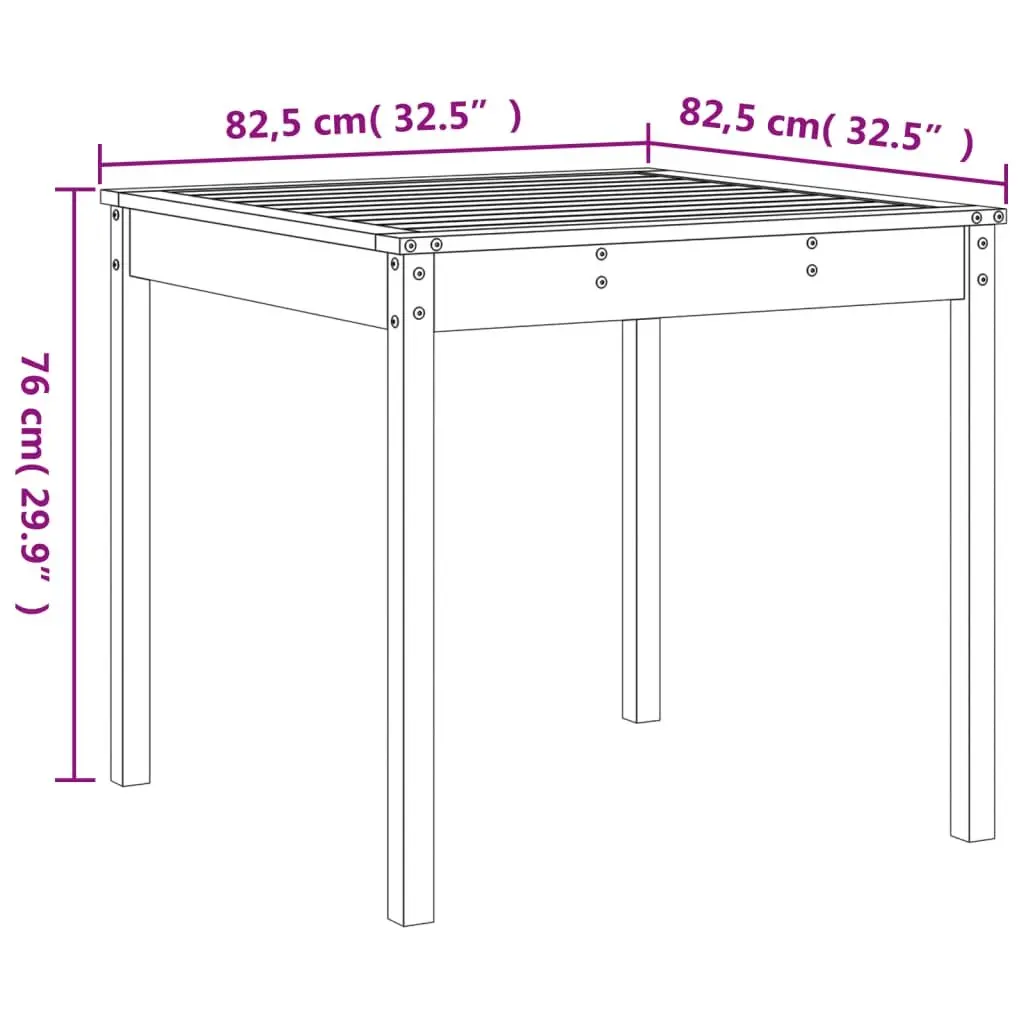 5 Piece Garden Dining Set Solid Pine Wood White Patio Outdoor Furniture Table