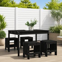 5-Piece Outdoor Dining Furniture Set in Black Pine