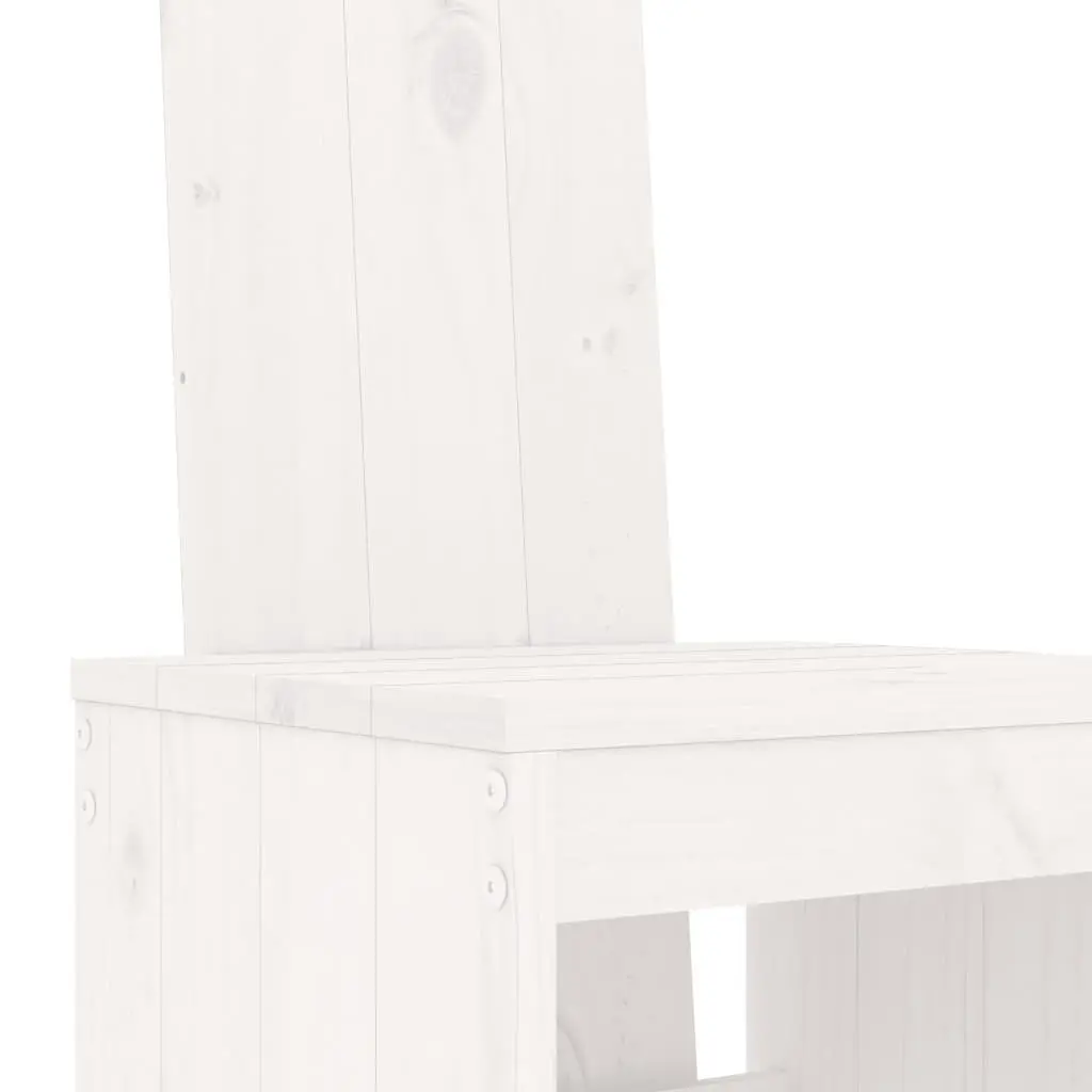 Garden Bar Set 5 Piece White Solid Pine Wood Outdoor Patio Furniture with Backrest and Footrest