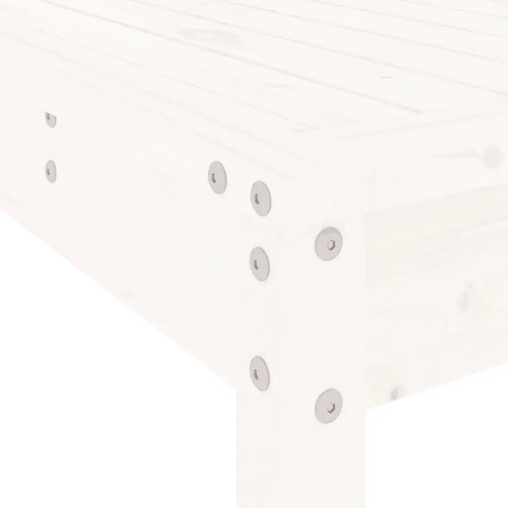 Garden Bar Set 5 Piece White Wood Outdoor Furniture Sturdy Table Top Seating with Backrest and Footrest