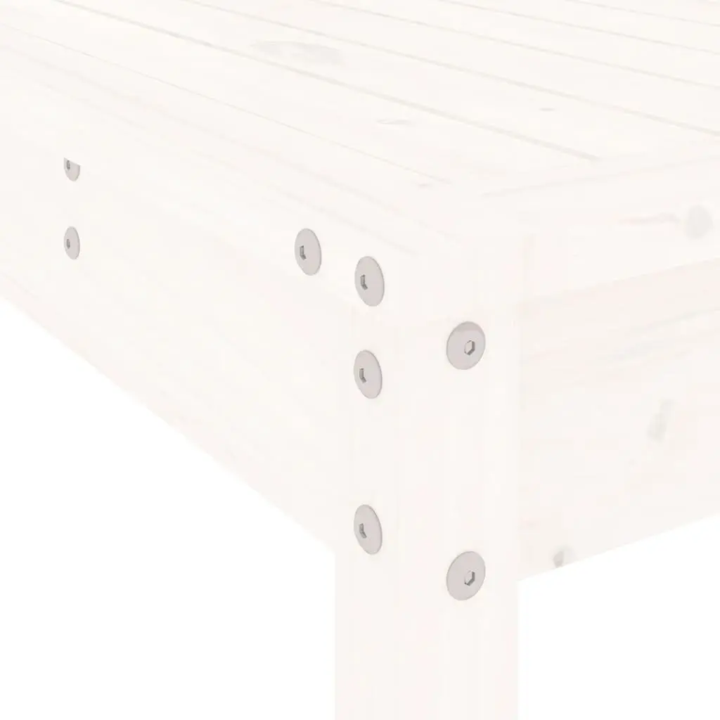 Garden Bar Set 7 Piece White Solid Pine Wood Outdoor Furniture Patio Backyard Dining Seating