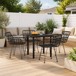 Elevate Your Patio with This 5 Piece Rattan Dining Set