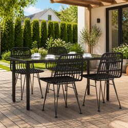 Stylish Black Outdoor Dining Set for Your Garden