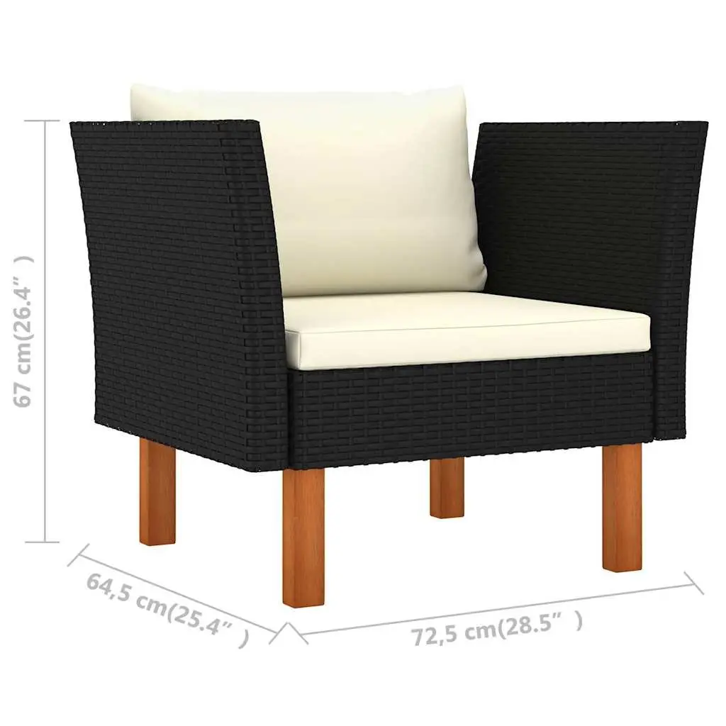 Outdoor Sectional Sofa Garden Furniture Poly Rattan Lounger with Cushions