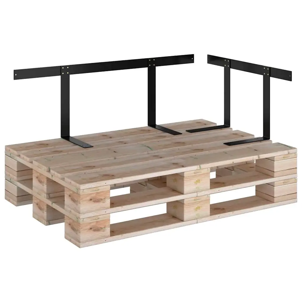 Pallet Sofa Backrest 110cm Black Weather-Resistant Iron Adjustable Support