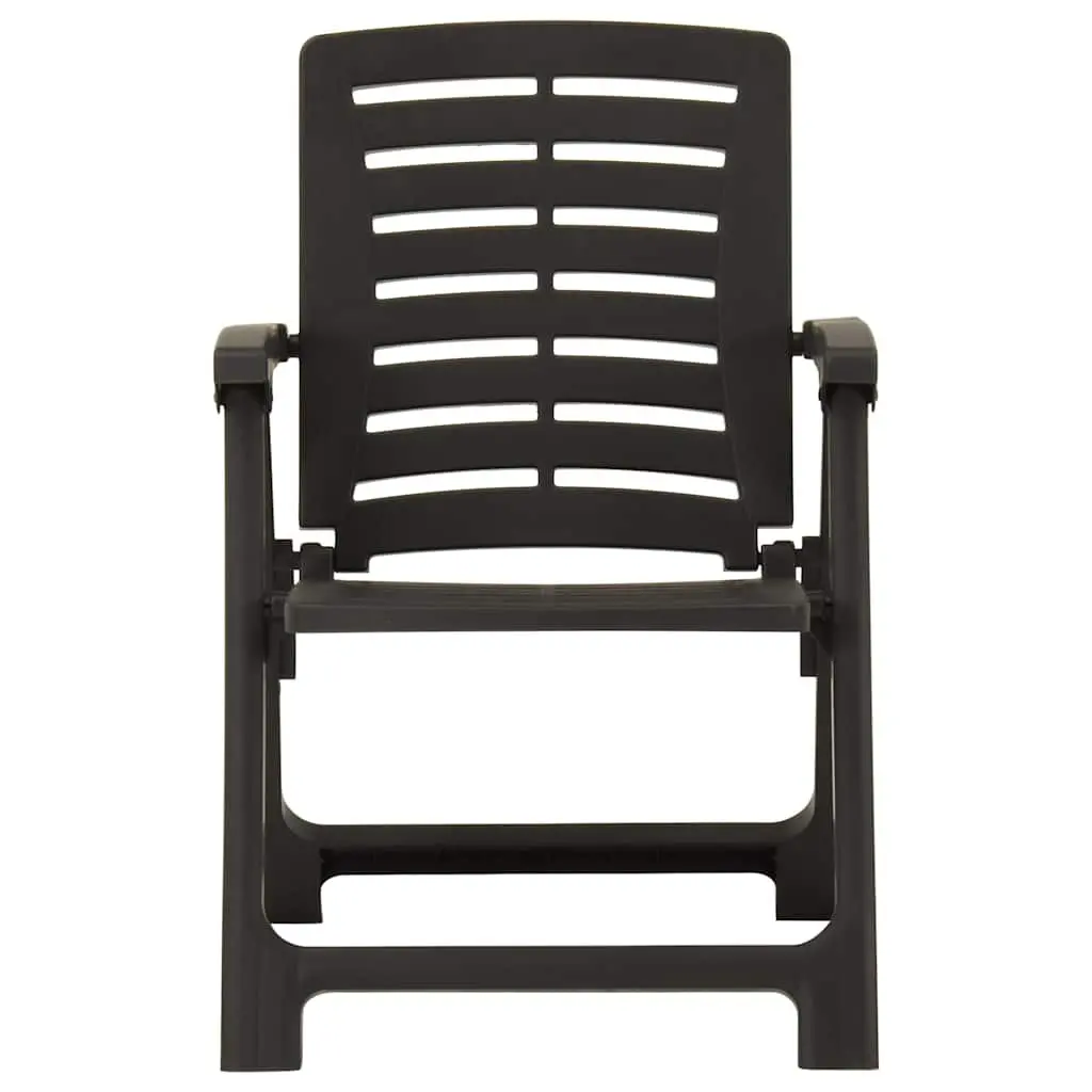 Outdoor Chairs 2 Pieces Plastic Garden Seating Lightweight Anthracite Patio Furniture