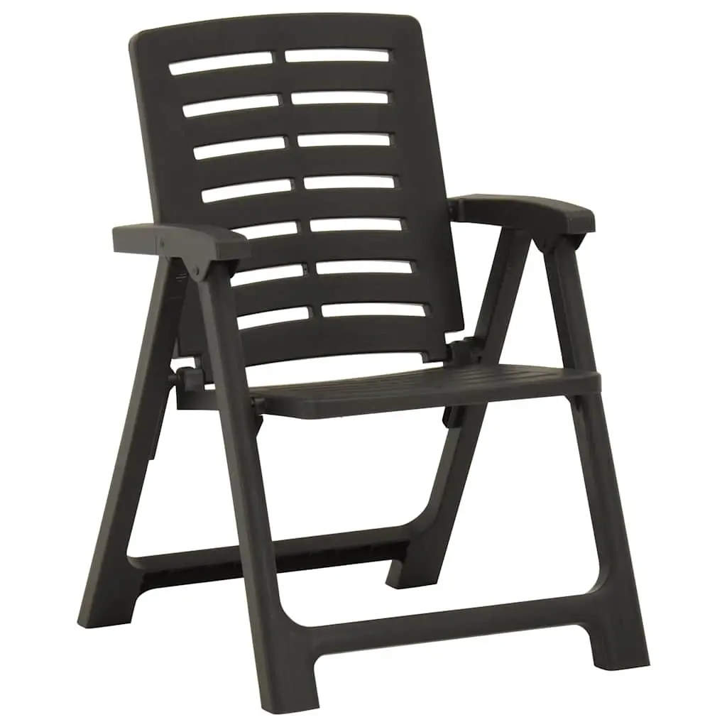 Outdoor Chairs 2 Pieces Plastic Garden Seating Lightweight Anthracite Patio Furniture
